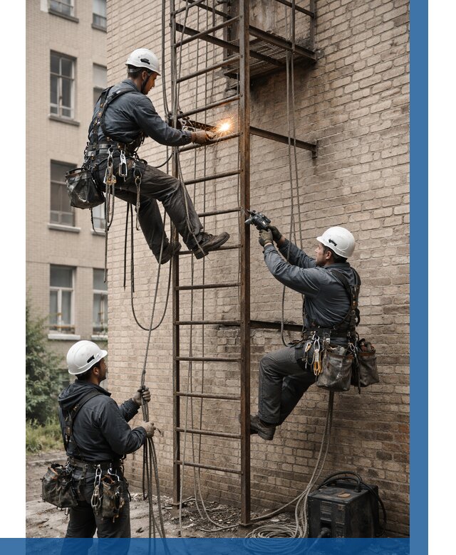 Ремонт пожарной лестницы в Гукове от 7700 р. | ВЫСОТНИК-Гкв