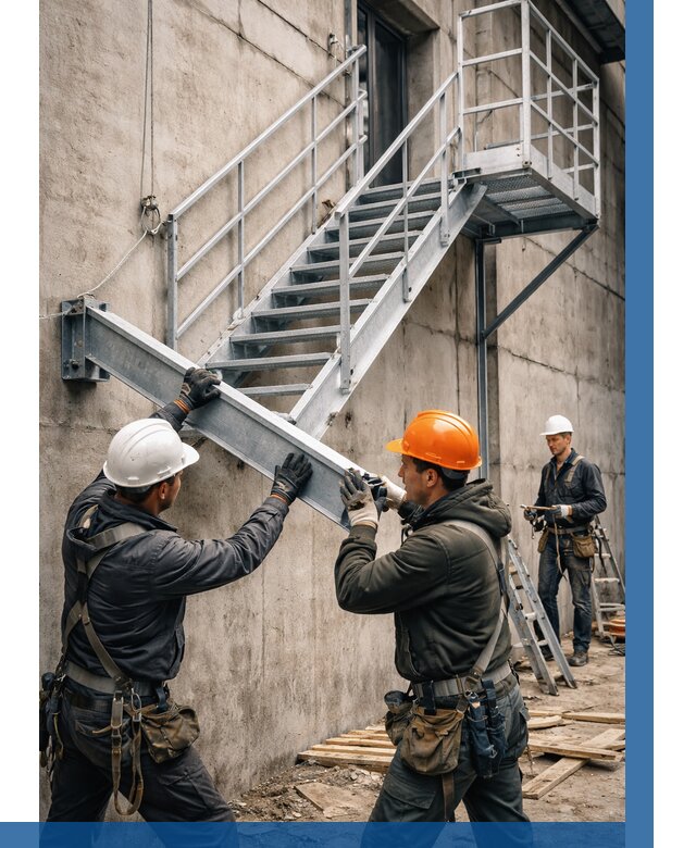 Монтаж металлических лестниц в Гукове от 15399 р. | ВЫСОТНИК-Гкв