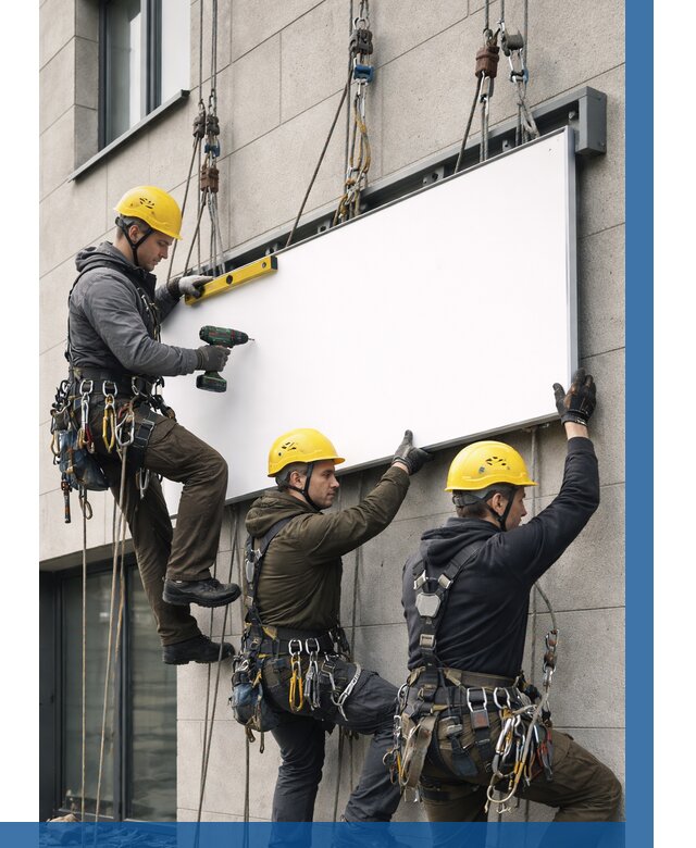 Монтаж рекламной вывески в Гукове от 8213 р. | ВЫСОТНИК-Гкв