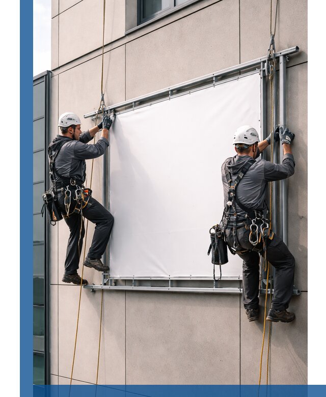 Монтаж наружной рекламной вывески в Гукове под ключ