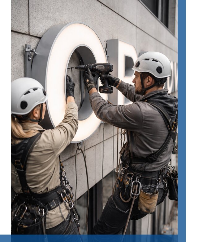 Монтаж световых букв в Гукове от 3080 р. под ключ ВЫСОТНИК-Гкв