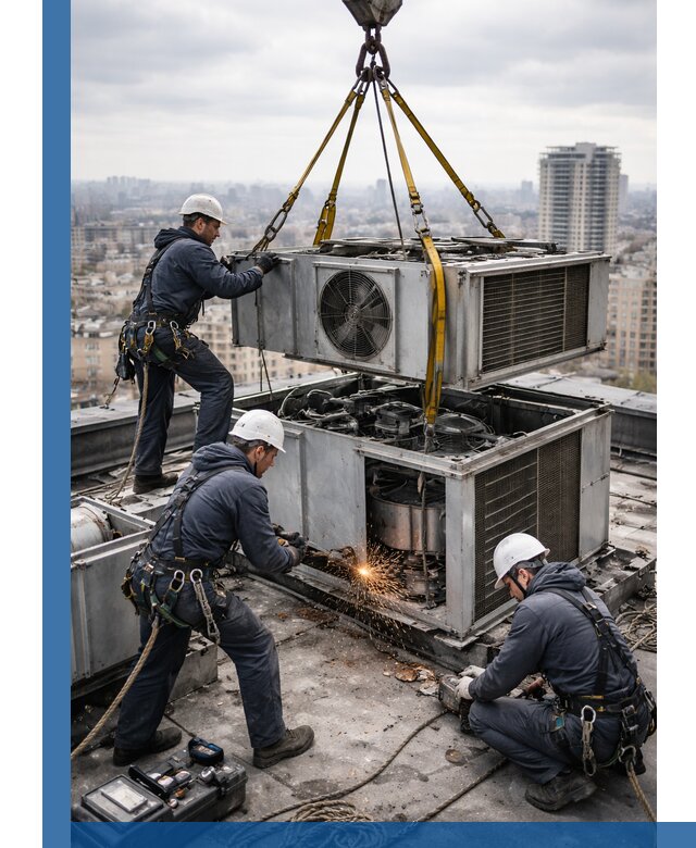 Демонтаж крышной установки в Гукове любой сложности