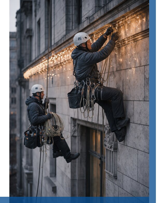 Монтаж новогодней иллюминации в Гукове от 8726 р. | ВЫСОТНИК-Гкв