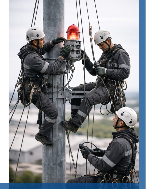 Монтаж заградительных огней в Гукове от 8726 р. | ВЫСОТНИК-Гкв