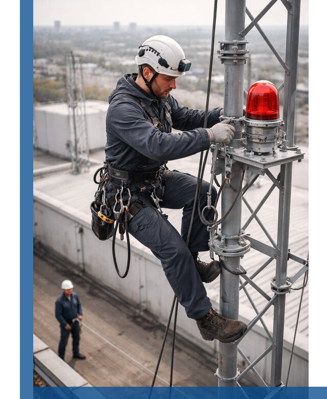 Монтаж заградительных огней и обслуживание объектов в Гукове