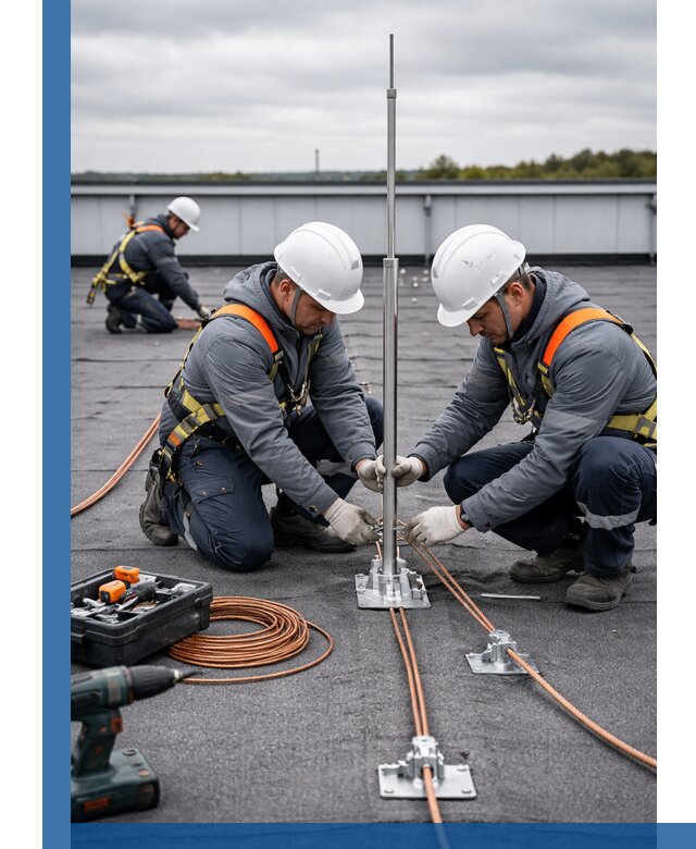 Монтаж молниезащиты на кровле в Гукове под ключ с гарантией