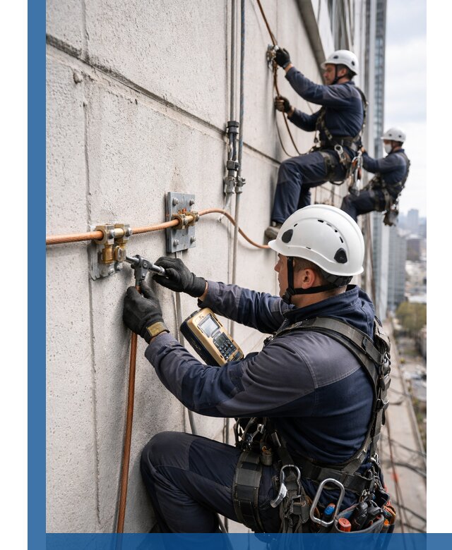 Монтаж системы заземления здания и молниезащиты в Гукове