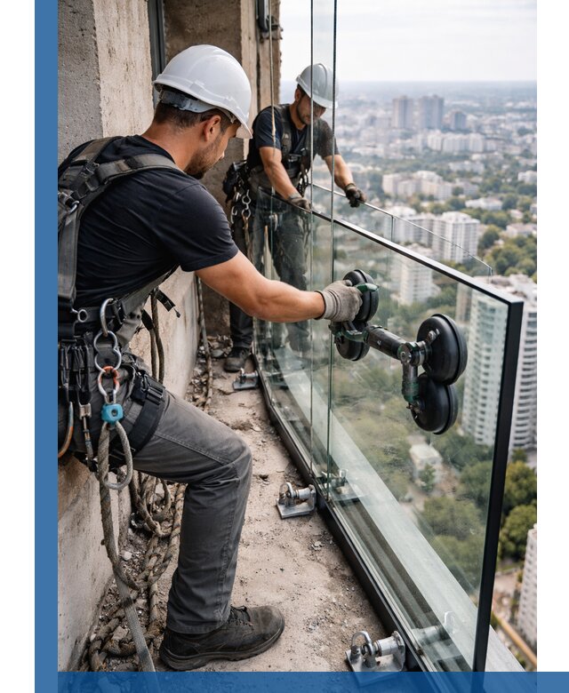 Монтаж стеклянных ограждений под ключ с гарантией в Гукове