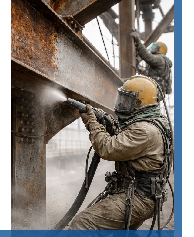 Пескоструйная очистка металлоконструкций в Гукове по 616 р.  ВЫСОТНИК-Гкв