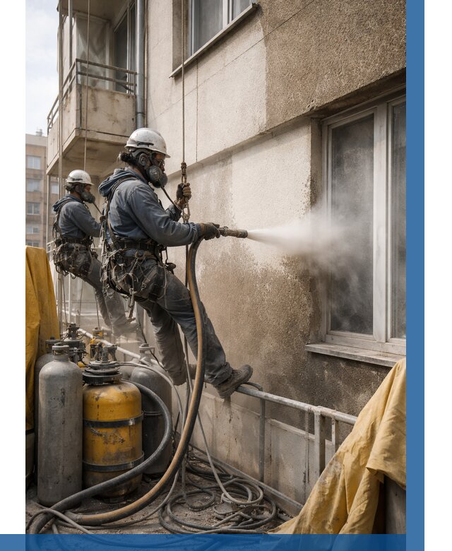 Пескоструйная очистка фасада в Гукове от 667 р. | ВЫСОТНИК-Гкв