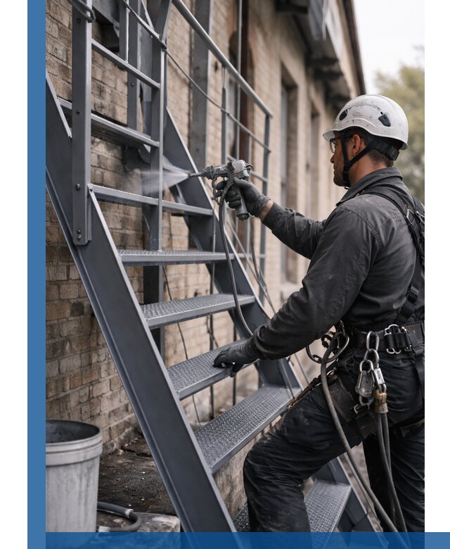 Покраска и антикоррозионная защита пожарных лестниц в Гукове