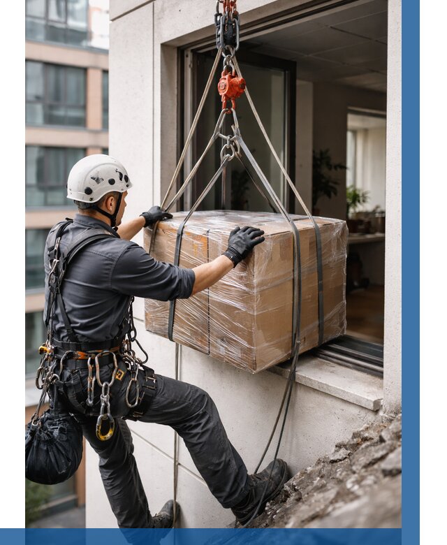 Подъем груза через окно в Гукове от 4620 р. | ВЫСОТНИК-Гкв