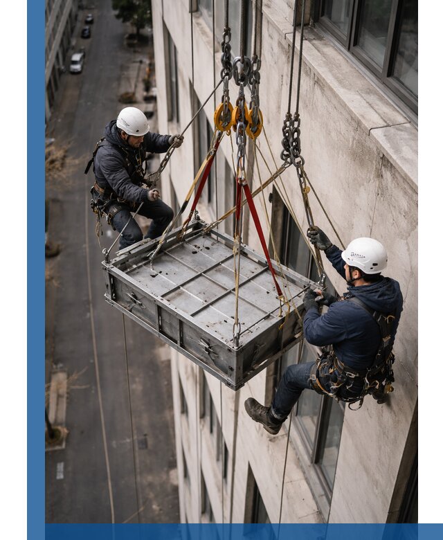 Спуск и подъем грузов по фасаду в Гукове для зданий