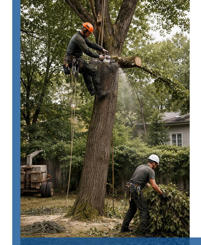 Кронирование деревьев в Гукове, безопасная высотная обрезка
