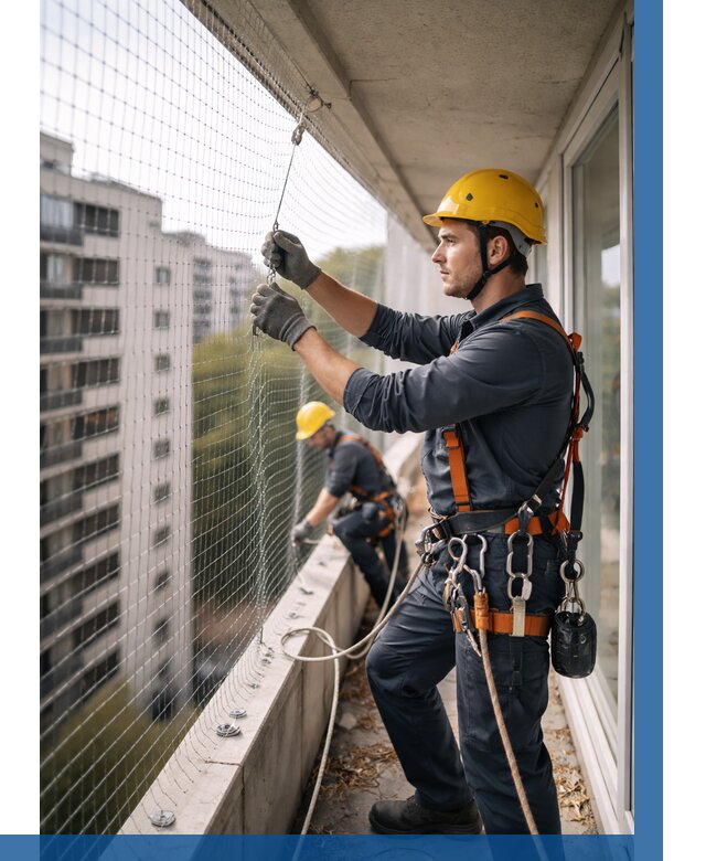 Монтаж сетки от птиц в Гукове от 4620 р. | ВЫСОТНИК-Гкв