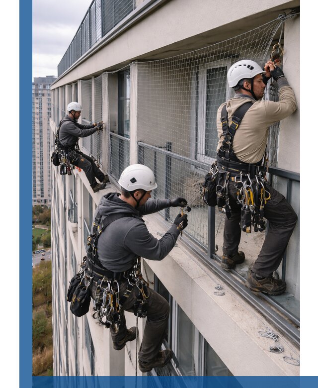 Профессиональный монтаж защитной сетки от птиц в Гукове